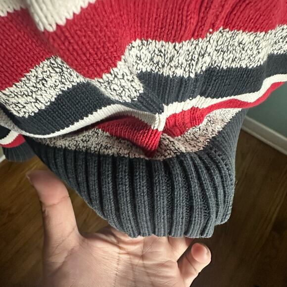 Liz Claiborne LizSport Black Red Striped Cardigan – Classic Retro Style - Picture 4 of 8